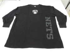 New Brooklyn Nets Mens Sizes 3XL-4XL-5XL-Tall Black Majestic Long Sleeved Shirt