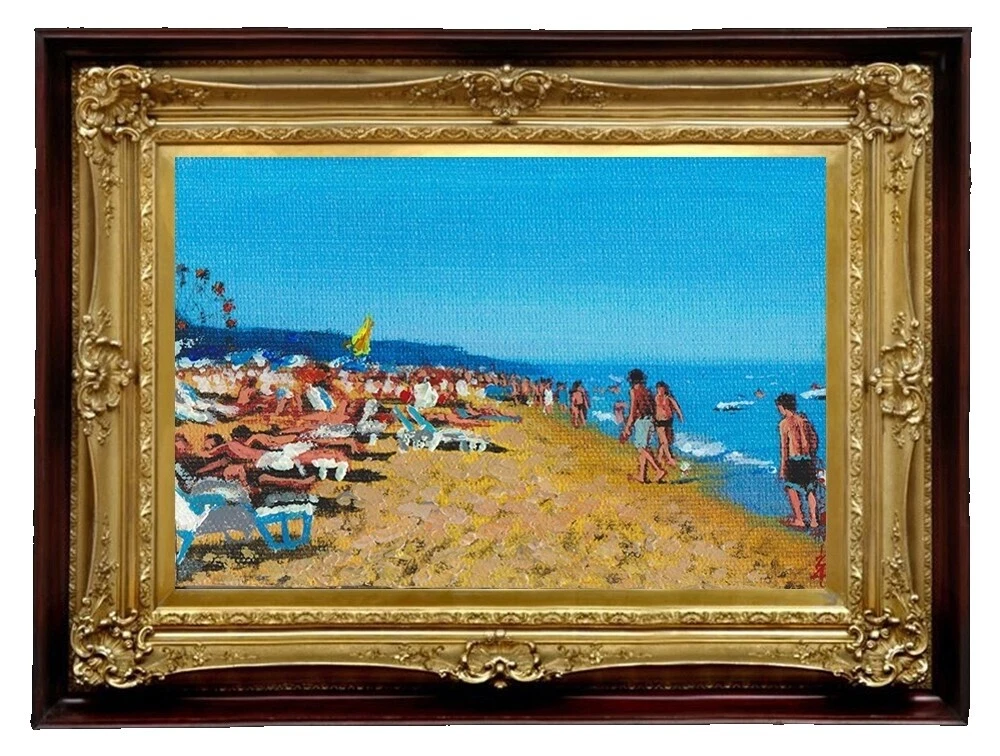 Pinturas de arte junto al mar lienzo