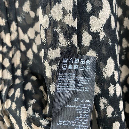 Neuwertige Samtbluse Damen Größe S schwarz beige transparent Chiffon Rüschen V-Ausschnitt Oberteil - Bild 10 von 10