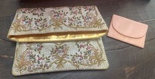 Vintage Marheta Beaded Embroidered Fold Over Hand Clutch Purse W/Pouch BEAUTIFUL