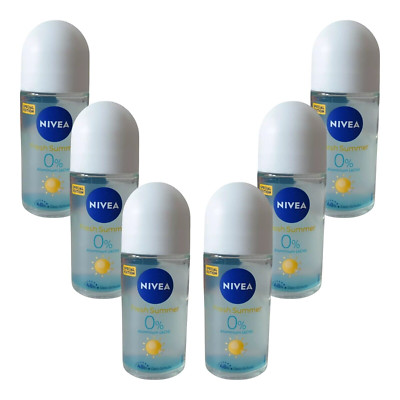 Nivea Deo Roll On Roller Fresh Summer (EUR 92,97 / L) 6x 50ml Pack SALE