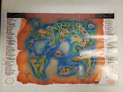 Dragon Warrior IV (Nintendo Entertainment System, 1992) MAP ONLY.