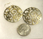 Vintage Scroll Work Gold Plated Round Hook Earrings — photo 3