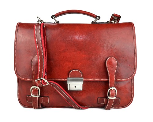 Cartella pelle uomo donna valigetta 24 ore borsa pelle rosso borsa lavoro |  eBay