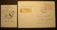 Portugal:FRAMA ATM/label Brief/cover 1986 n.SANTA CRUZ:MN 1,A-Nr.009,Wert:090.0