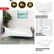 Box Spring Cover King Cal King Stretchy Wrap Around Bed Skirt Hotel Home White