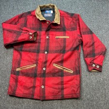 Pendleton Wool Jacket M Mens Red Plaid Buffalo Check Thinsulate Country Home