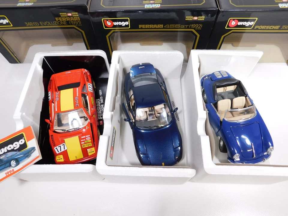 DH996-6# 3X Bburago 1:18 Modelo 3029 3036 Ferrari 3051 Porsche 356 SG/Caja Como Nueva Foto 2 de 4