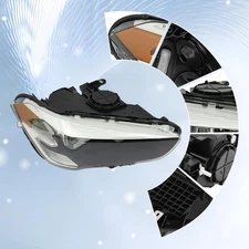 Right Passenger Side Headlight For 2016-22 BMW X1 Halogen Headlight Models