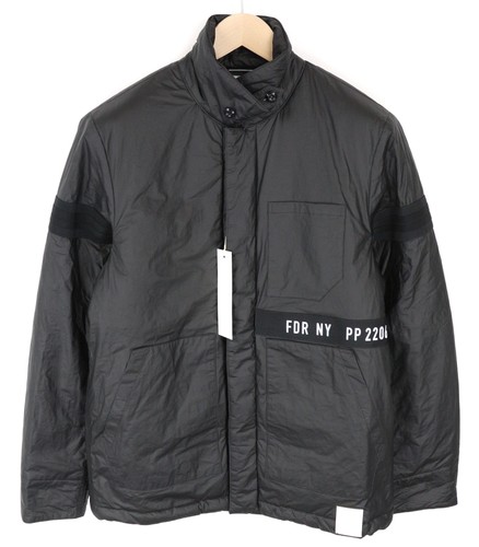 REPLAY Men Jacket M Black Zip Snaps Single-Breasted Lined Back Logo