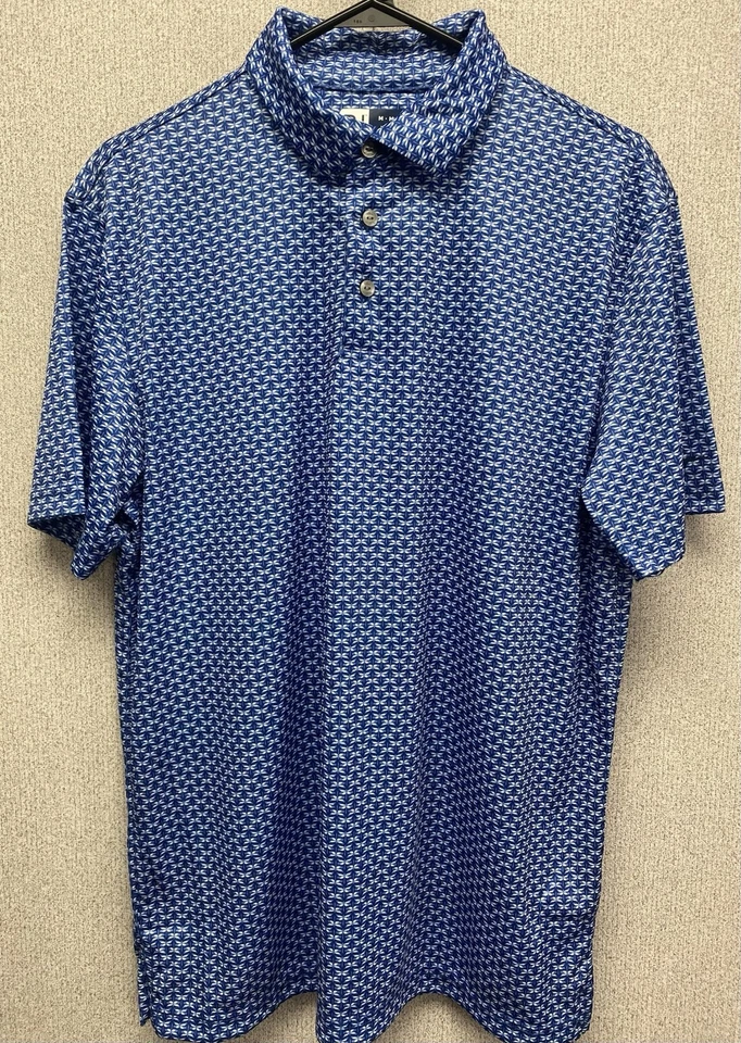 BEN HOGAN Medium Stretch Golf Polo Shirt Blue Print New W/Tags FREE SHIPPING - Image 4 of 4