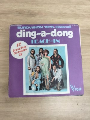 Vinyl 45 Runden Teach-In Ding-a-dong Eurovision 1975 Tasche lila