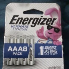 ENERGIZER ULTIMATE LITHIUM AAA 8-PACK #1 LONGEST LASTING BATTERY 