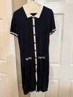 Elegantes, klassisches Pulloverkleid von Dika Damen Größe L marineblau und weiß