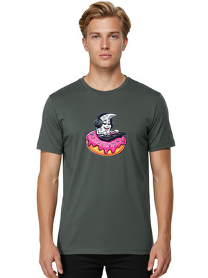 Donut-Dj-Moon Mens Graphic Tee, 100% Cotton, Casual Summer Wear
