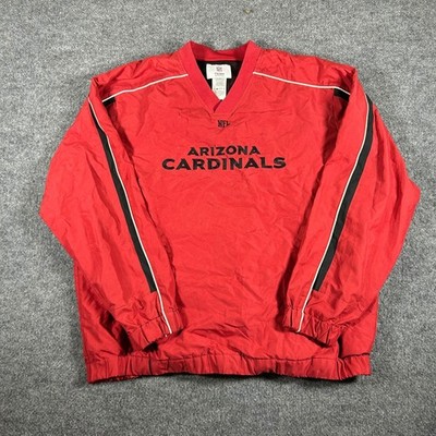 NFL Team Apparel Windbreaker Mens Size XL Red Arizona Cardinals V-Neck Pullover