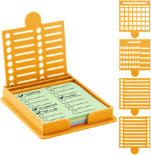 Sticky Note Holder with 5 Stencils and 100 Sheets, 3x3 Inch, Yellow