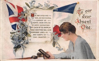POSTCARD  MILITARY WWI SENTIMENTAL  TO OUR DEAR ABSENT ONE