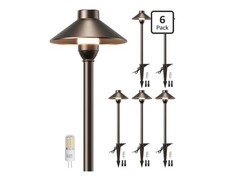 Low Voltage Landscape Lighting 6-Pack - Aluminum 12V Pathway Lights, Waterproof