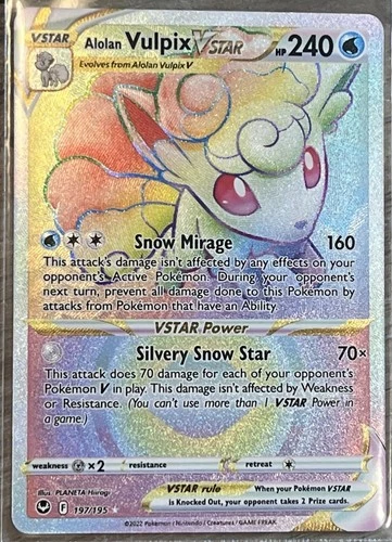 Alolan Vulpix VSTAR (Secret) 197/195 Swsh12: Sword & Shield Silver Tempest Holo