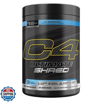 Cellucor C4 Ultimate Shred Pre Workout Powder, Fat Burner for Men and Women, 