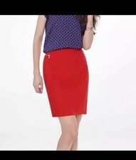 NWT Express Red Pencil Skirt with Front Zip Detail Size 10