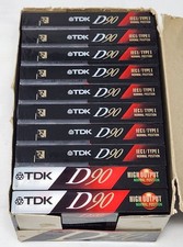 TDK D90 High Output Type 1 Cassette Tape 10-Pack New/Sealed