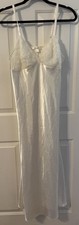 Flora Lingerie White Long Nightgown L satin lace