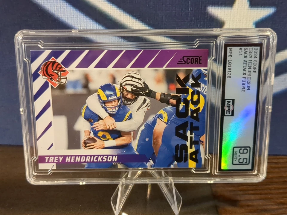 2024 Score - Sack Attack Trey Hendrickson #11 Purple MINT+ 9.5!! - Image 2 of 4