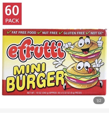 E.Frutti Gummi Mini Burger, 60-Count
