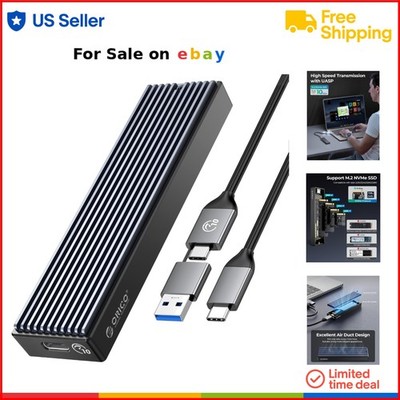 SSD Enclosure Aluminum USB 3.1 Gen 2 for NVMe M.2 SSDs up to 8TB High Speed