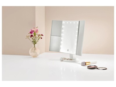 CIEN Beauty LED Kosmetikspiegel zusammenklappbar weiß 2 Vergrößerungsstufen NEU