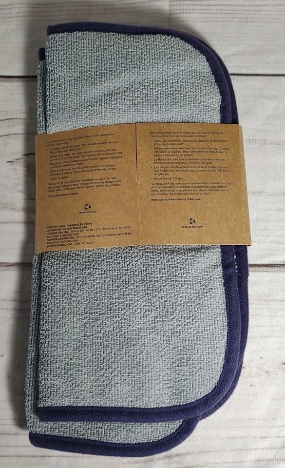 Norwegianx ультра плюшевый тела и лица упаковка - набор из 3 - серый графит - новый - Изображение 3 из 4