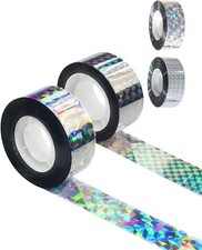 656 FT Bird Scare Tape Ribbon, 2 Pcs Deterrent Visual Reflective Keep...