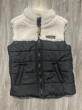 Timberland Kids Size 3T Months Vest Zip Up Black Tan Sherpa Infant Fall Puffer