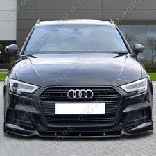 For 2017-2020 Audi A3 S3 Sport Painted Black Front Bumper Lip Body Kit Spoiler