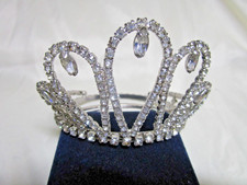 Tiara Crown Rhinestone Vintage Hair Barrette