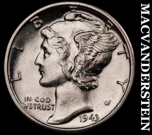 1943-D Mercury Dime - FSB Choice Gem Brilliant Uncirculated++++ Lustrous  #G6971