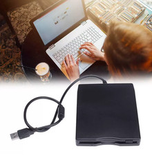 External USB Floppy Disk Drive 1.44 MB Reader for Windows 11/10/8/7/XP Black