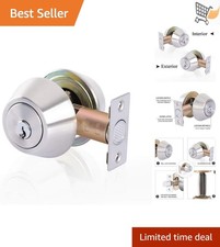 Double Keyed Deadbolt Lock Satin Stainless Steel Privacy Passage Security