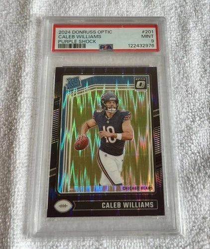 2024 Panini Optic - Rated Rookie Caleb Williams #201 Purple Shock Prizm PSA 9 M