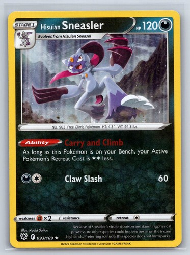 Hisuian Sneasler 093/189 Astral Radiance Rare Holo Pokemon