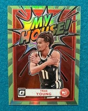 TRAE YOUNG 2020-21 Panini Optic MY HOUSE! LIME GREEN PRIZM Parallel 026/149 #17