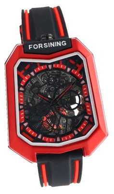 Forsining Herren Automatik Uhr Skelettuhr Sport Edelstahl Silikonband 52x42mm