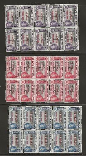 Falkland Island Dependencies 2L1 - 4L8 mint never hinged blocks of 10, - Picture 4 of 11
