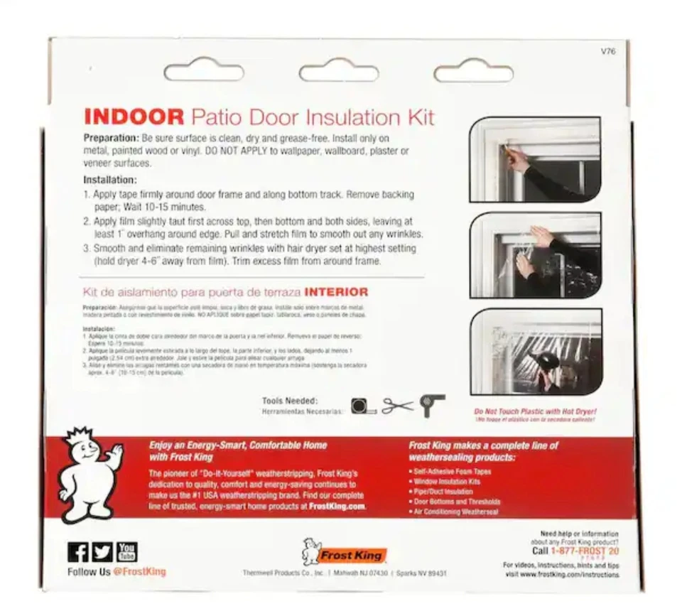 Kit de película retráctil transparente para ventana Frost King - V76H Foto 3 de 4