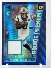 2024 Donruss Optic JaTavion Sanders Rookie Phenom Blue Hyper Patch RC #RPB-JSS