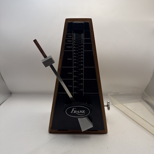 FRANZ Metronome SOLID WALNUT VINTAGE KEYWOUND FLOATING MECHANISM LN MINT USA