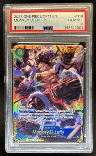 2025 One Piece Monkey.D.Luffy Secret Rare Alternative Art #OP11-118 PSA 10