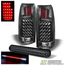 94-99 Chevygmc C10 Ck Pickup Truck Blk Led Tail Lights Smoked Led Brake Lamp